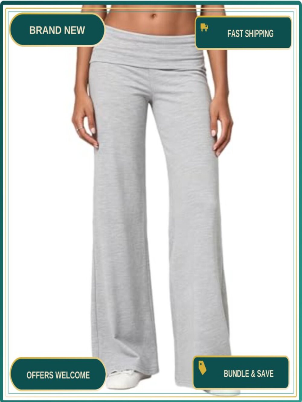 Women's Wide Leg Yoga Pants Low Rise Flare Sweatpants with Pockets